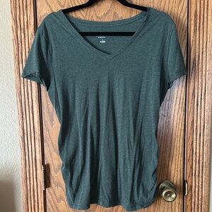 Women's Green V-Neck Top Maternity T Shirt XL